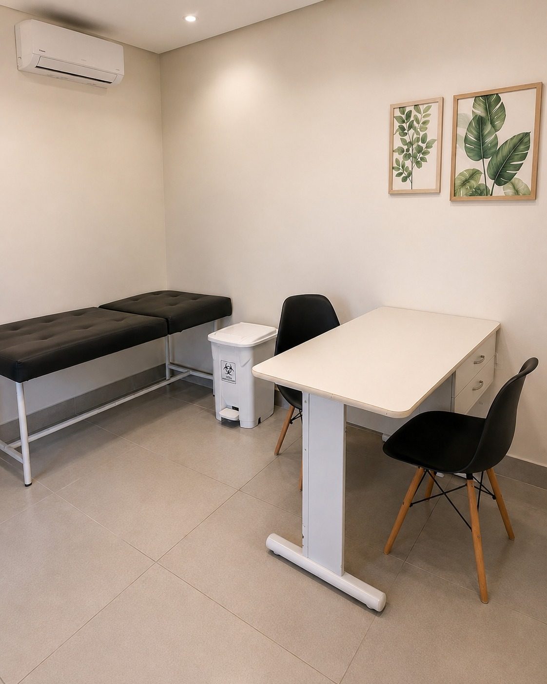 Sala de atendimento e avaliação inicial em clínica parceira